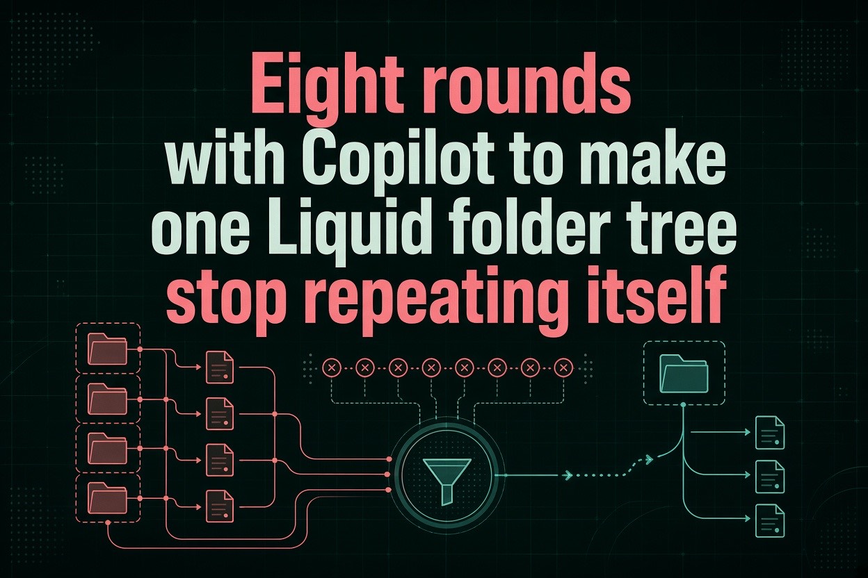 Eight rounds with Copilot to make one Liquid folder tree stop repeating itself