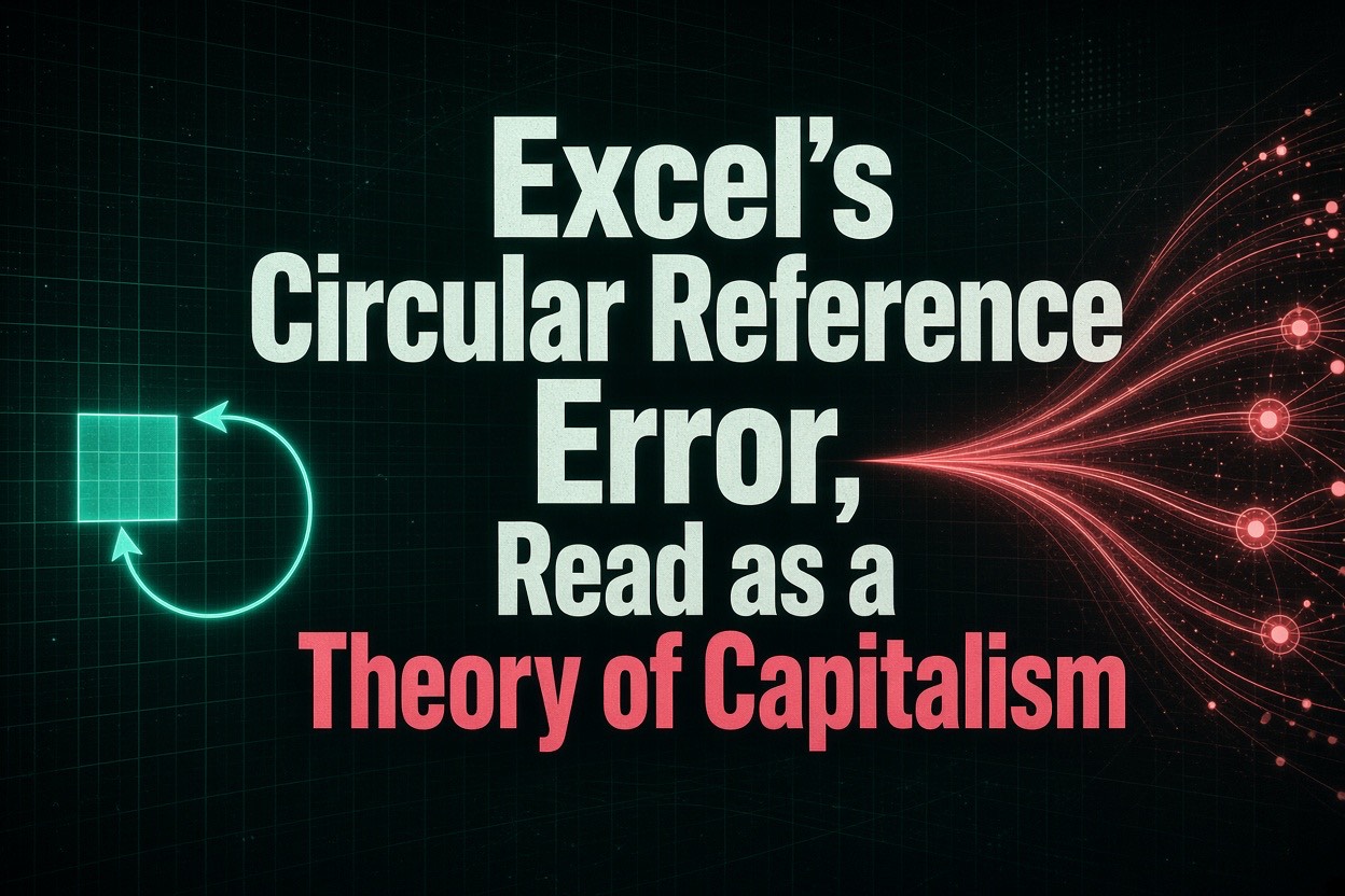 Excel's Circular Reference Error, Read as a Theory of Capitalism