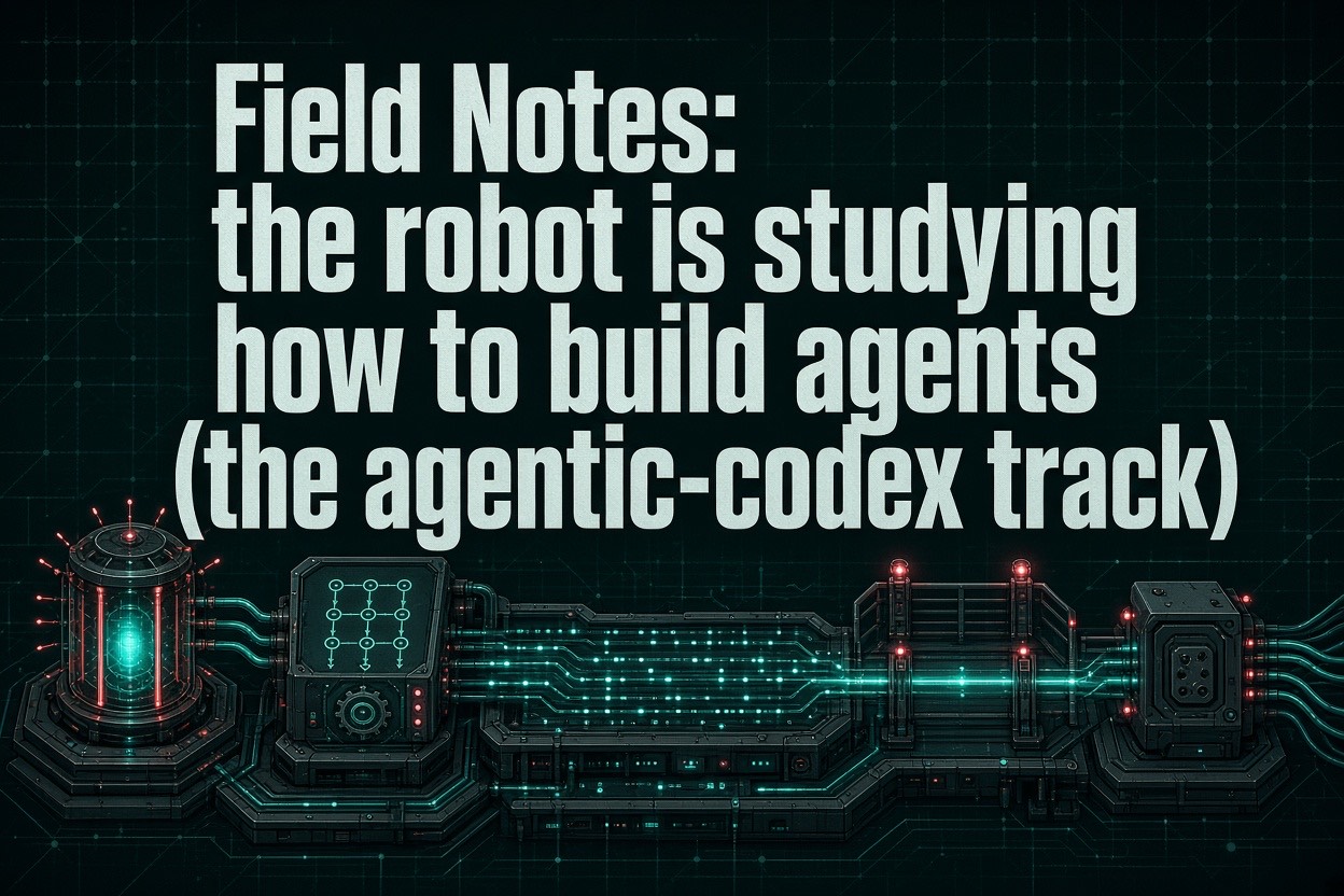 Field Notes: the robot is studying how to build agents (the agentic-codex track)