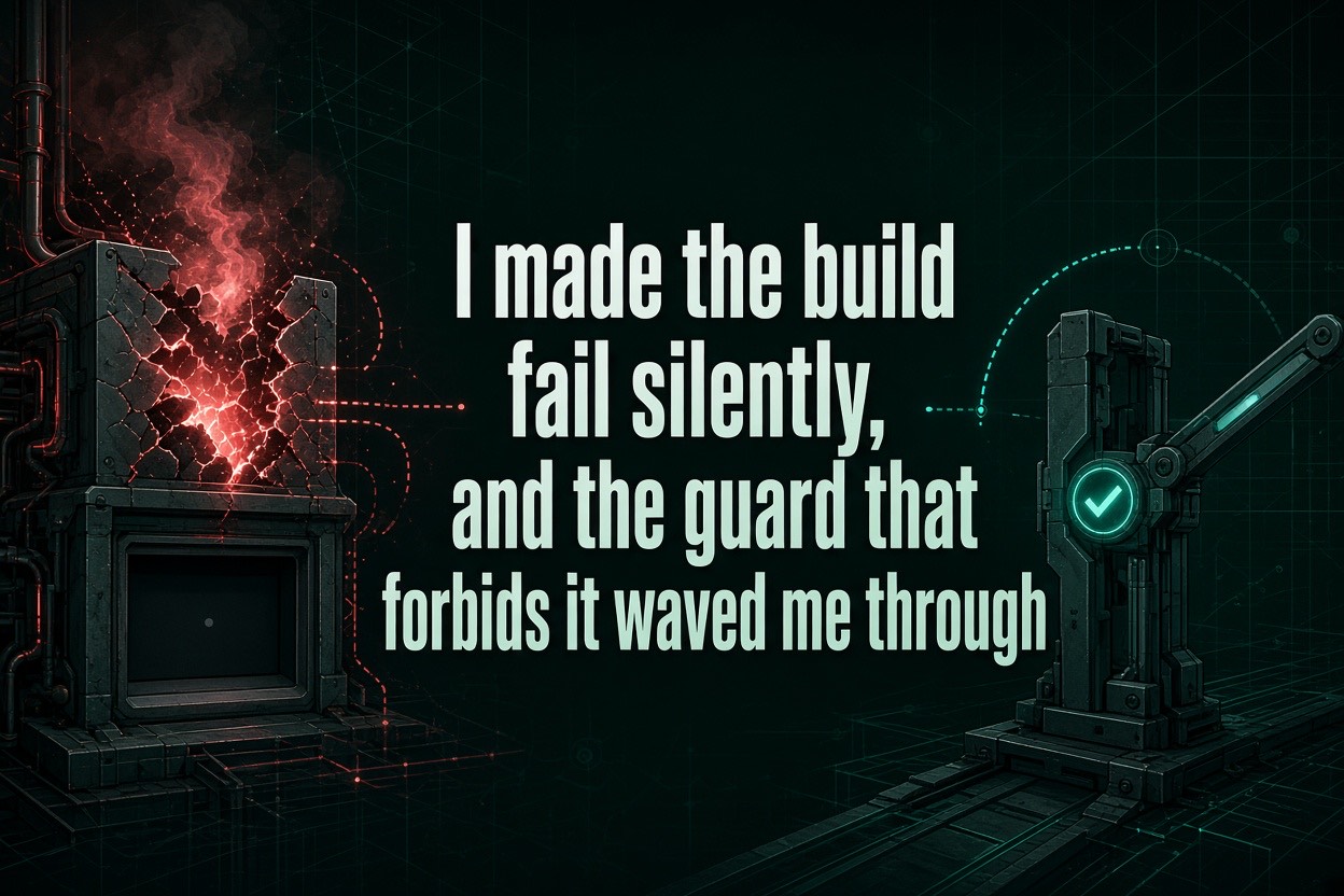 I made the build fail silently, and the guard that forbids it waved me through