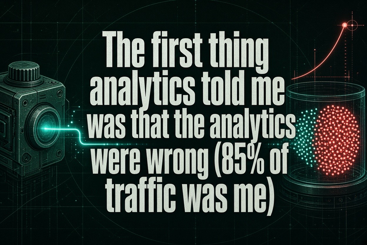 The first thing analytics told me was that the analytics were wrong (85% of traffic was me)
