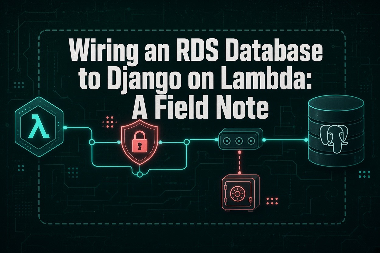 Wiring an RDS Database to Django on Lambda: A Field Note