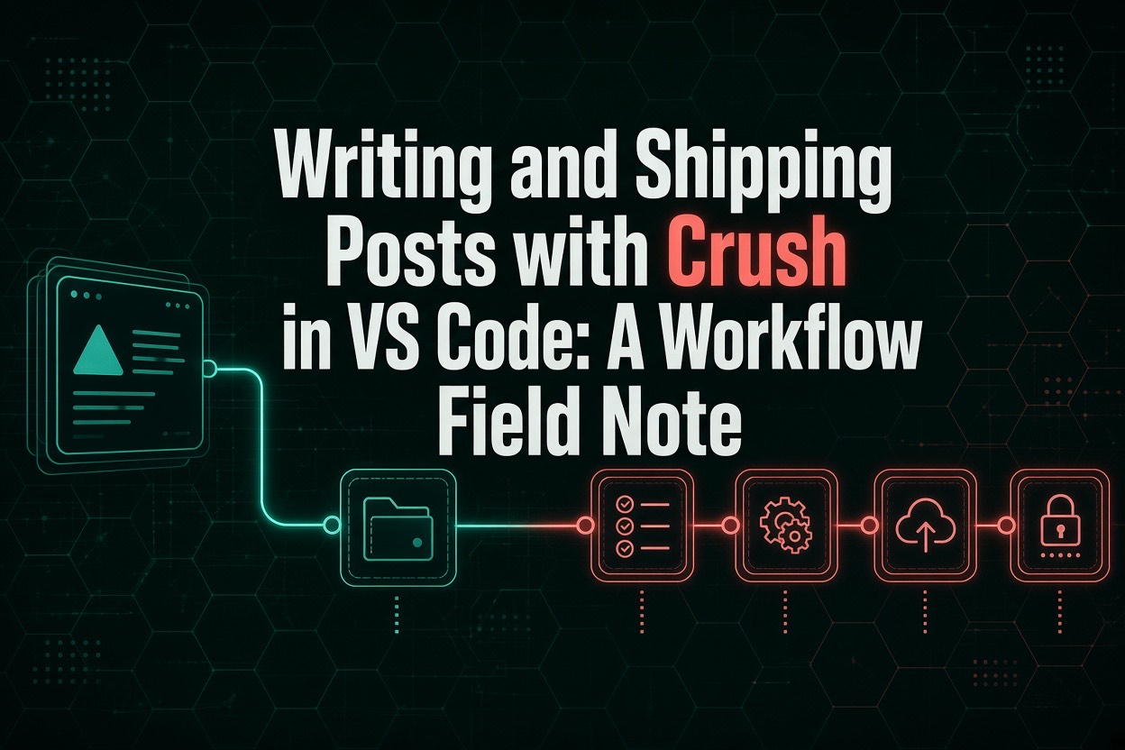 Writing and Shipping Posts with Crush in VS Code: A Workflow Field Note