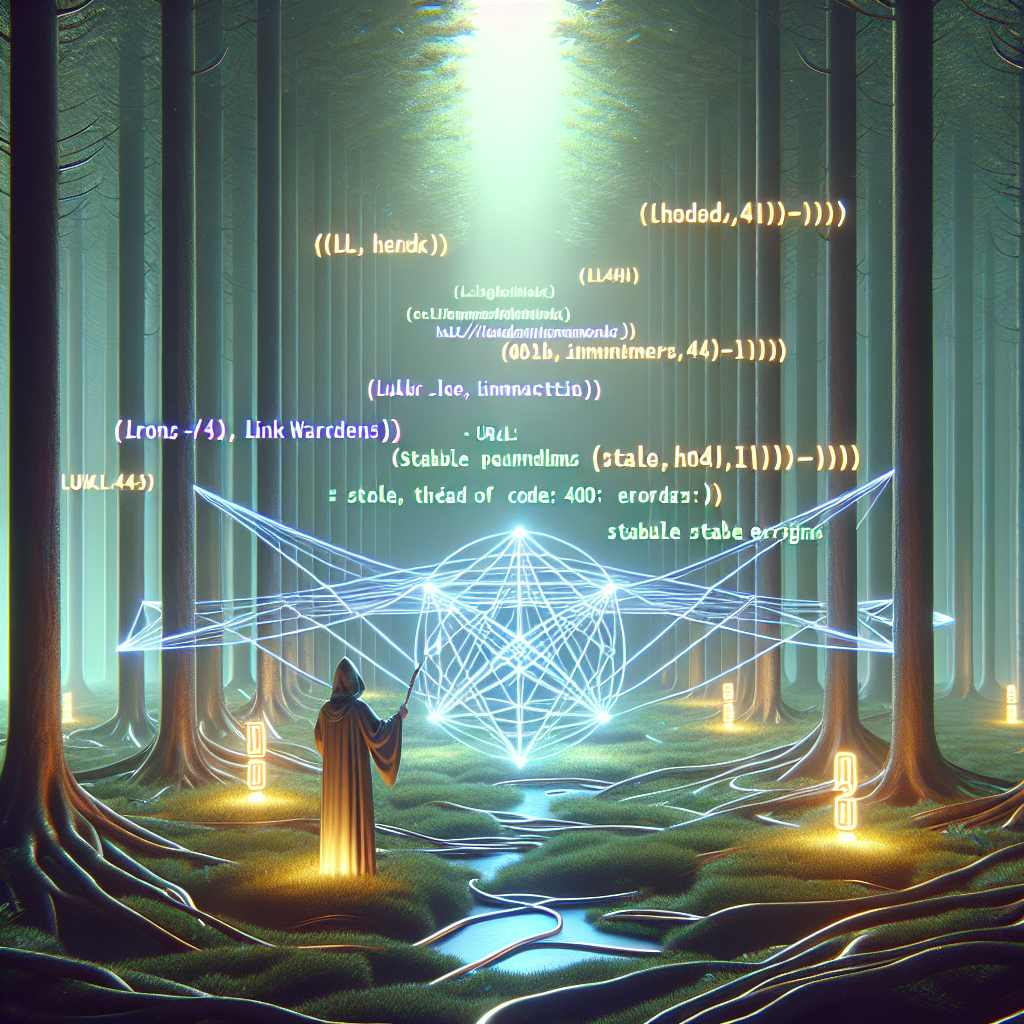 A retro terminal warding off 404 errors with binary sigils