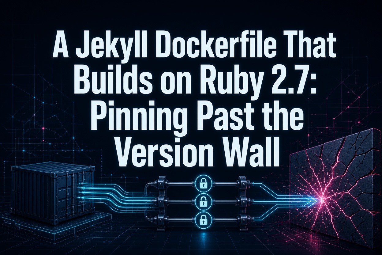 A Jekyll Dockerfile That Builds on Ruby 2.7: Pinning Past the Version Wall