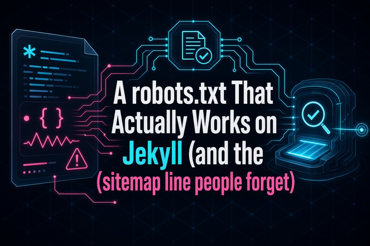 A robots.txt That Actually Works on Jekyll (and the sitemap line people forget)