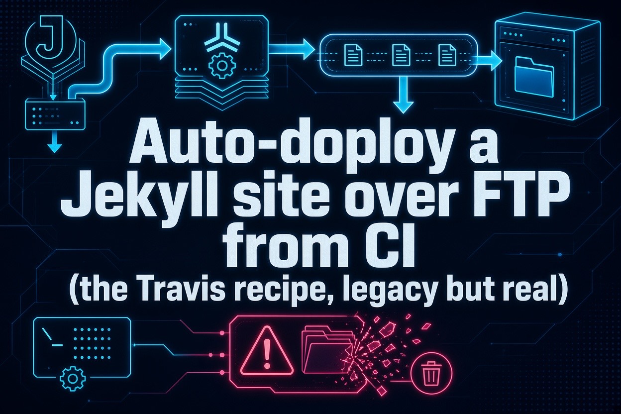 Auto-deploy a Jekyll site over FTP from CI (the Travis recipe, legacy but real)