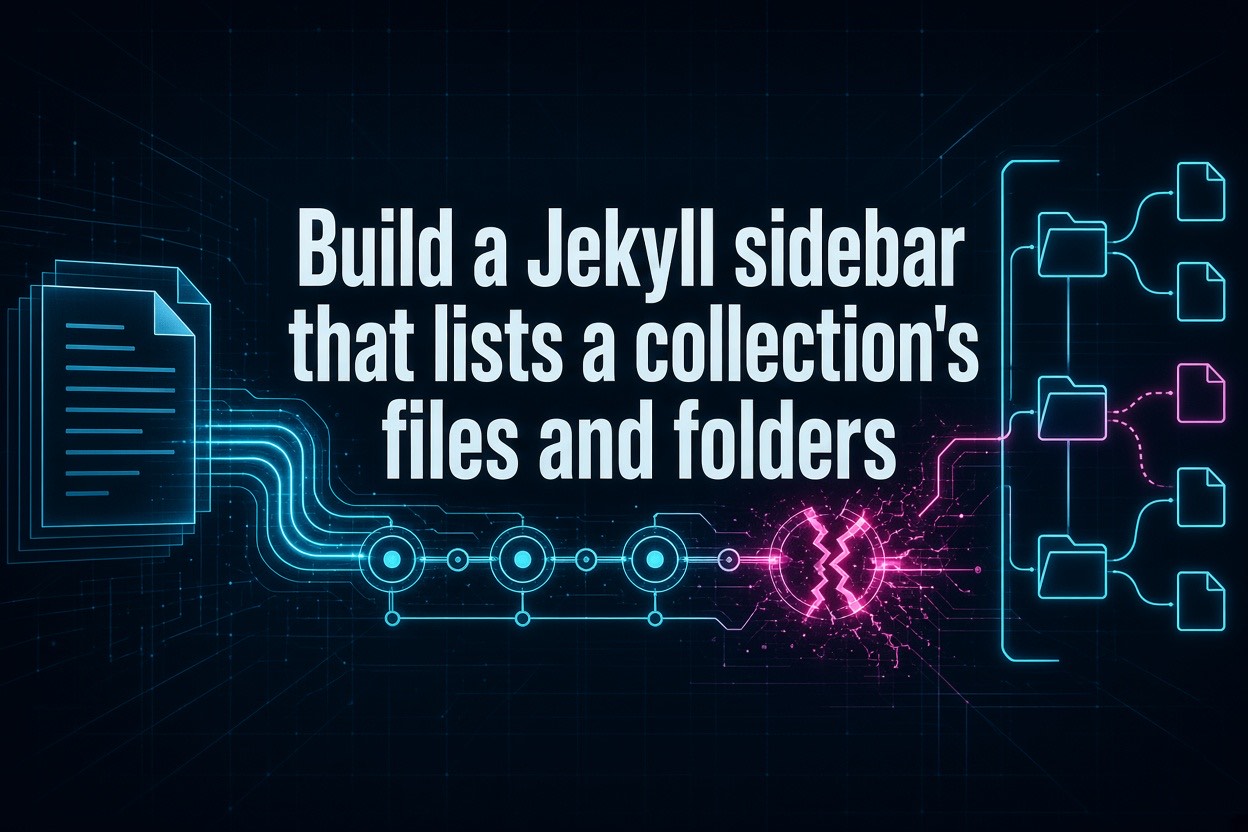 Build a Jekyll sidebar that lists a collection's files and folders