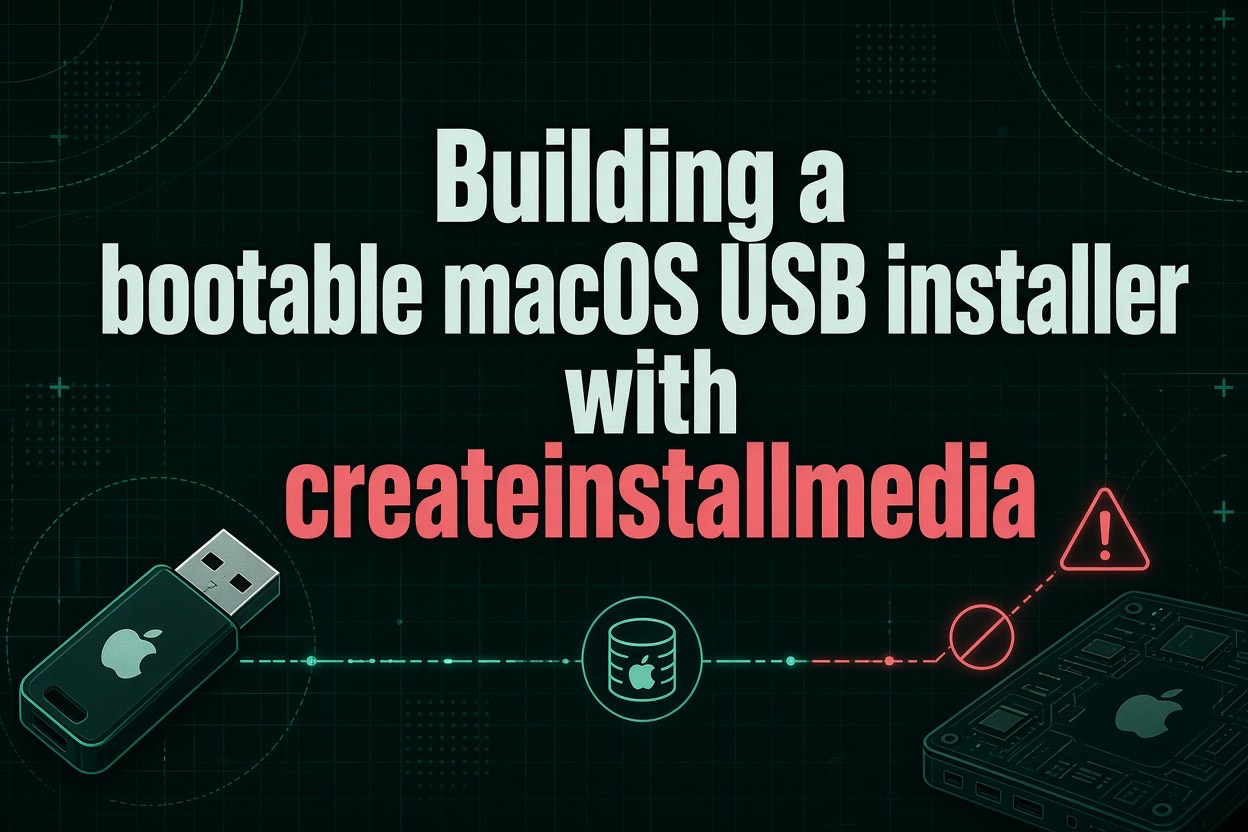 Building a bootable macOS USB installer with createinstallmedia