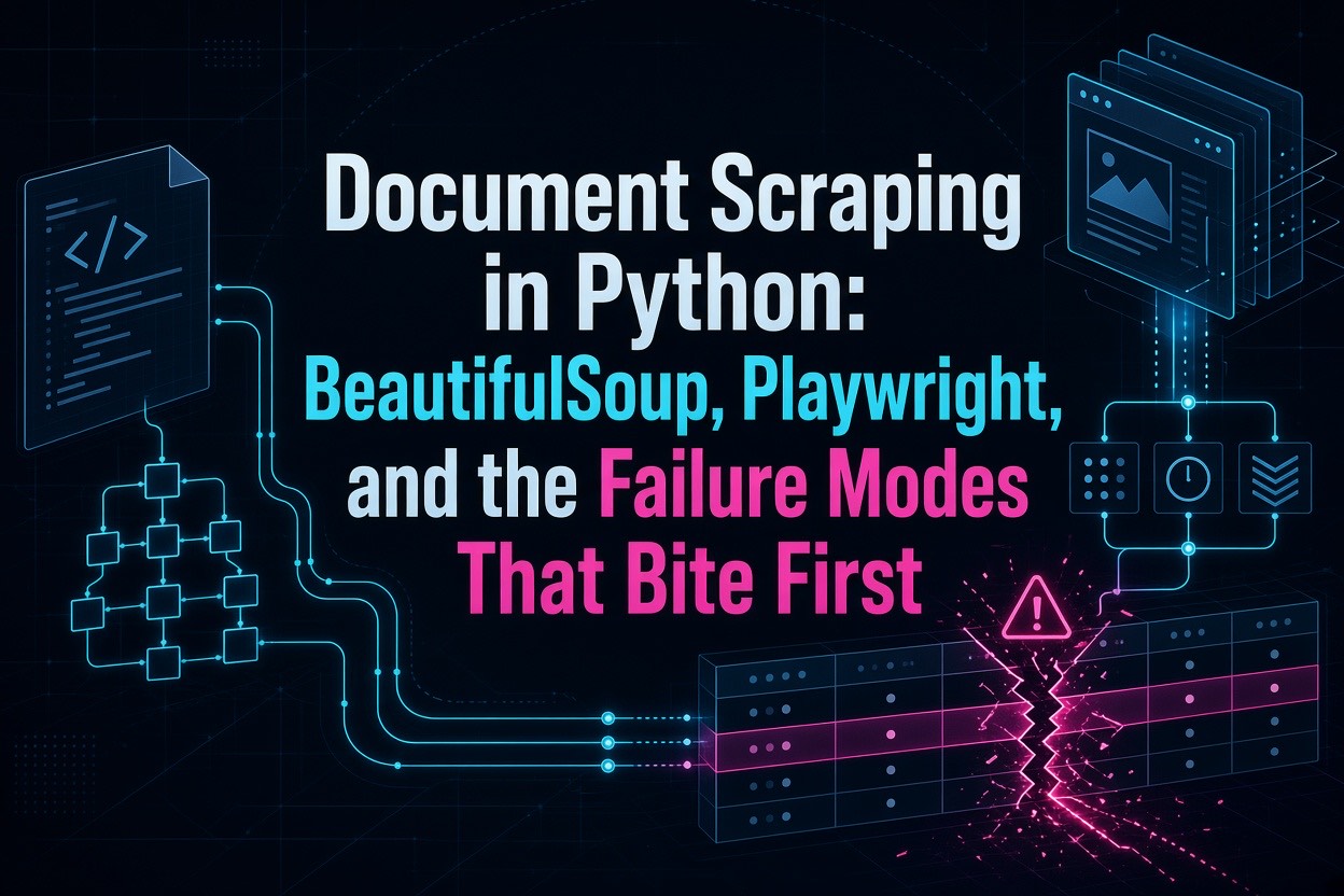 Document Scraping in Python: BeautifulSoup, Playwright, and the Failure Modes That Bite First