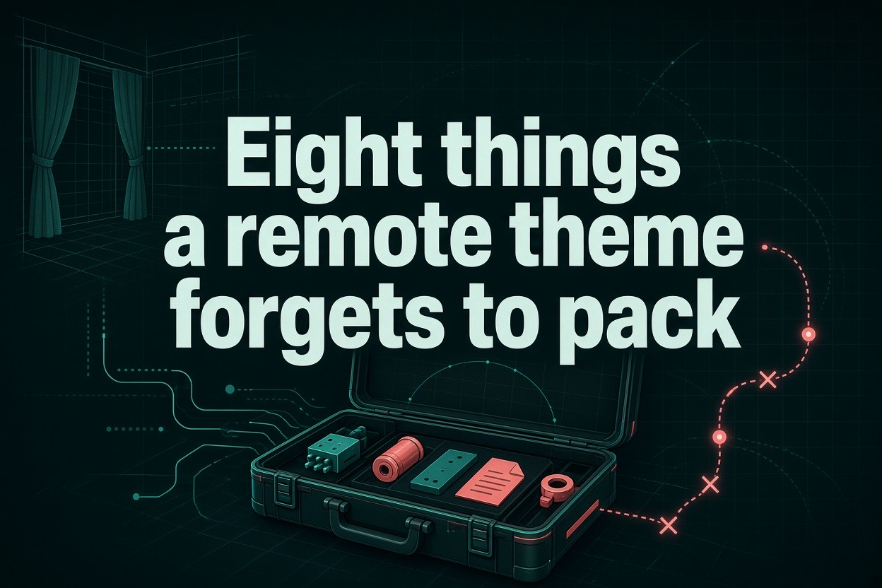 Eight things a remote theme forgets to pack