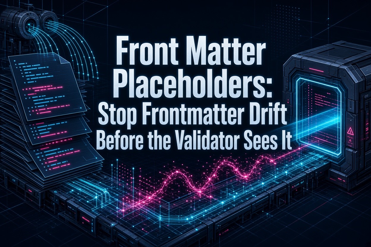 Front Matter Placeholders: Stop Frontmatter Drift Before the Validator Sees It
