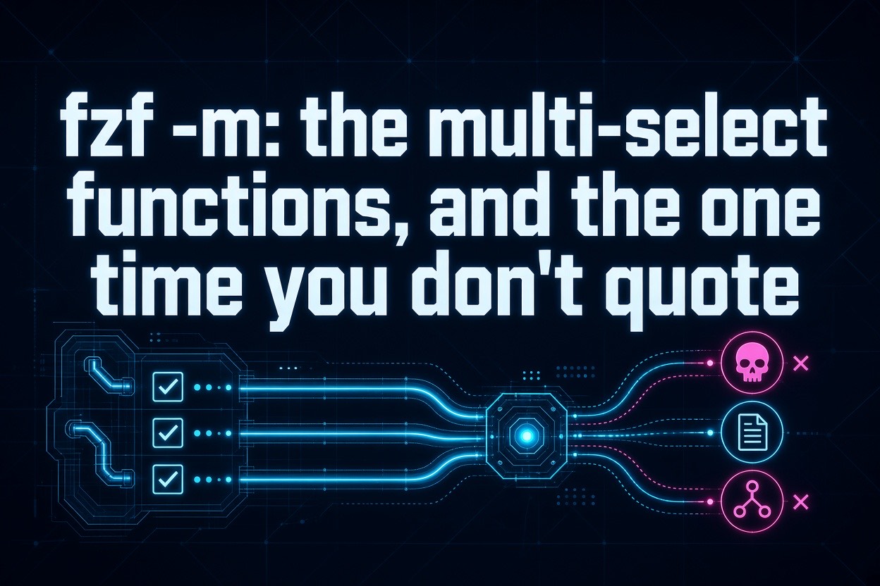 fzf -m: the multi-select functions, and the one time you don't quote