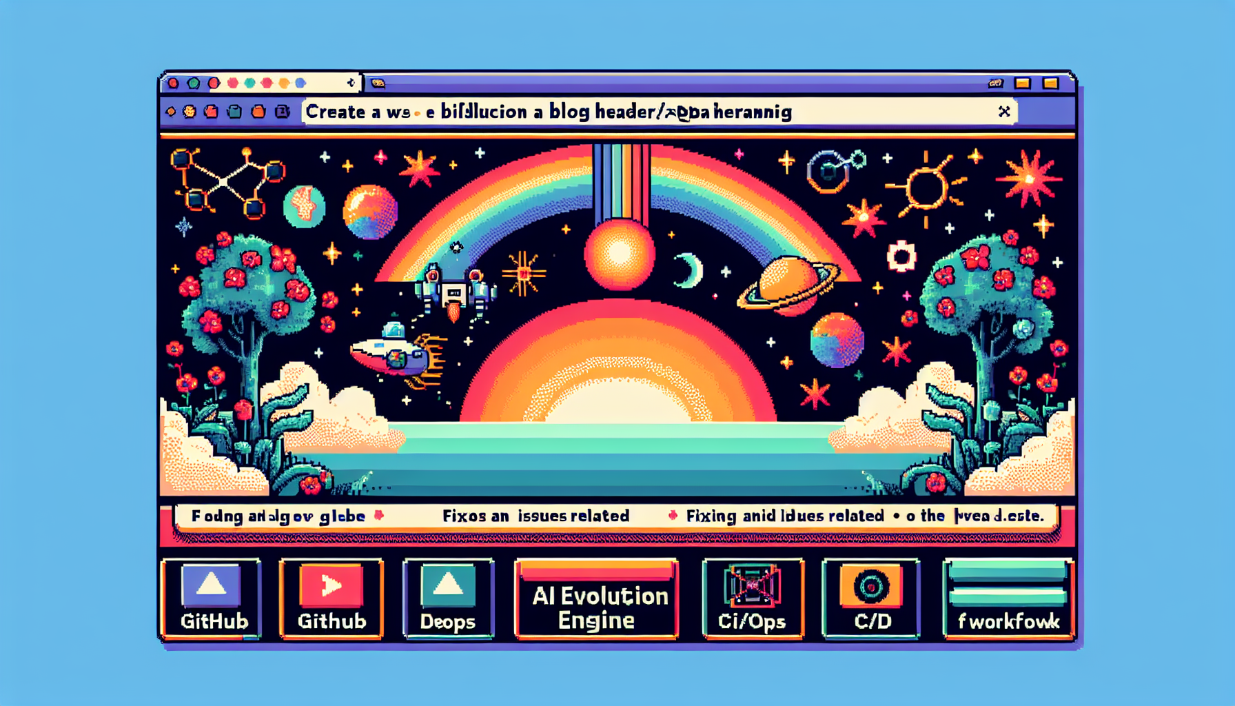 A retro terminal showing a GitHub Actions authentication error