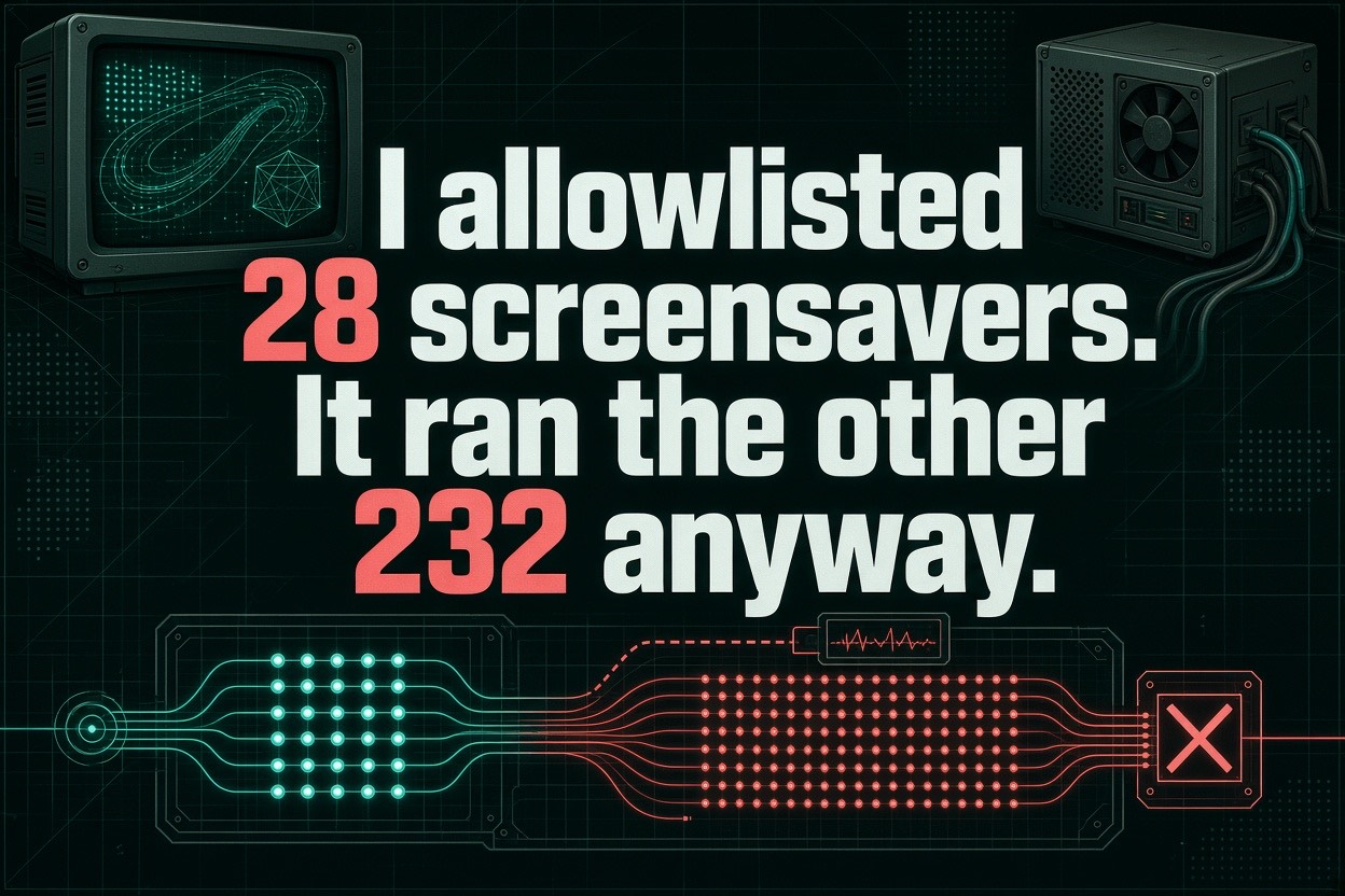 I allowlisted 28 screensavers. It ran the other 232 anyway.