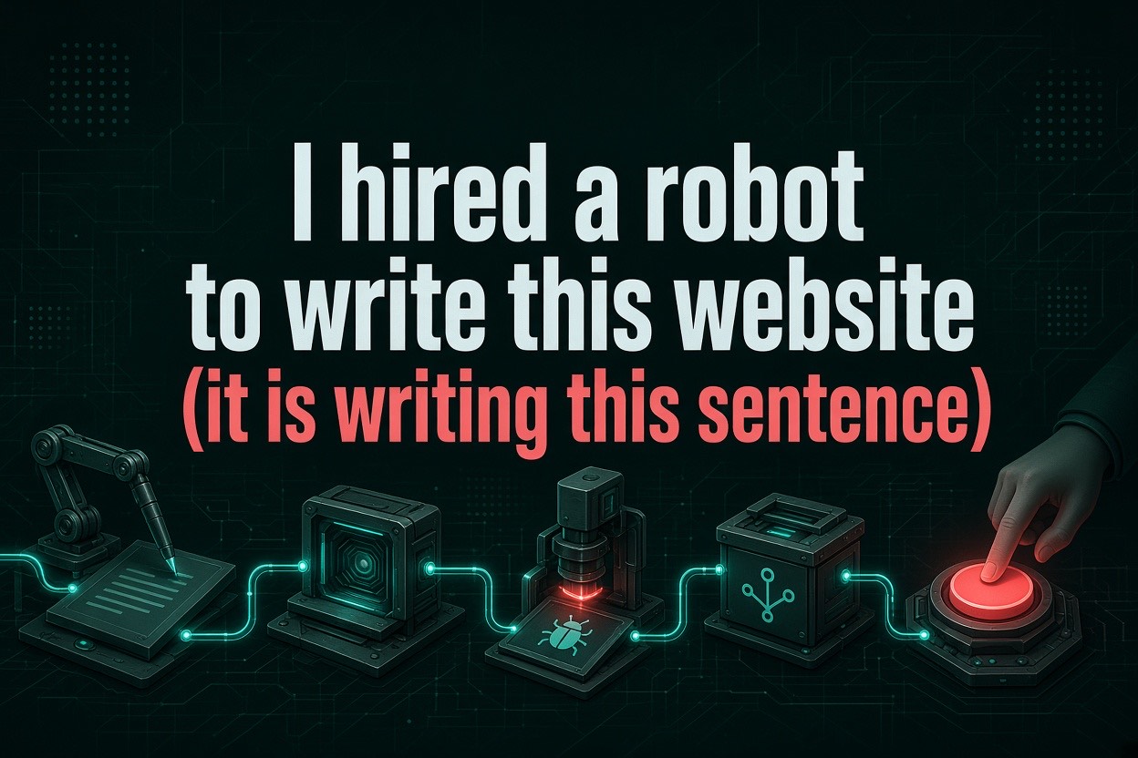 I hired a robot to write this website (it is writing this sentence)
