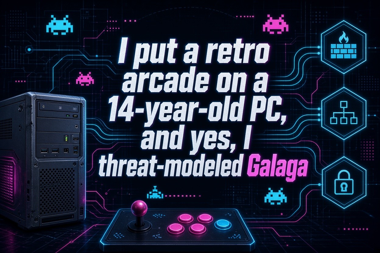 I put a retro arcade on a 14-year-old PC, and yes, I threat-modeled Galaga