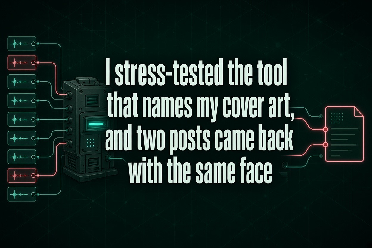 I stress-tested the tool that names my cover art, and two posts came back with the same face