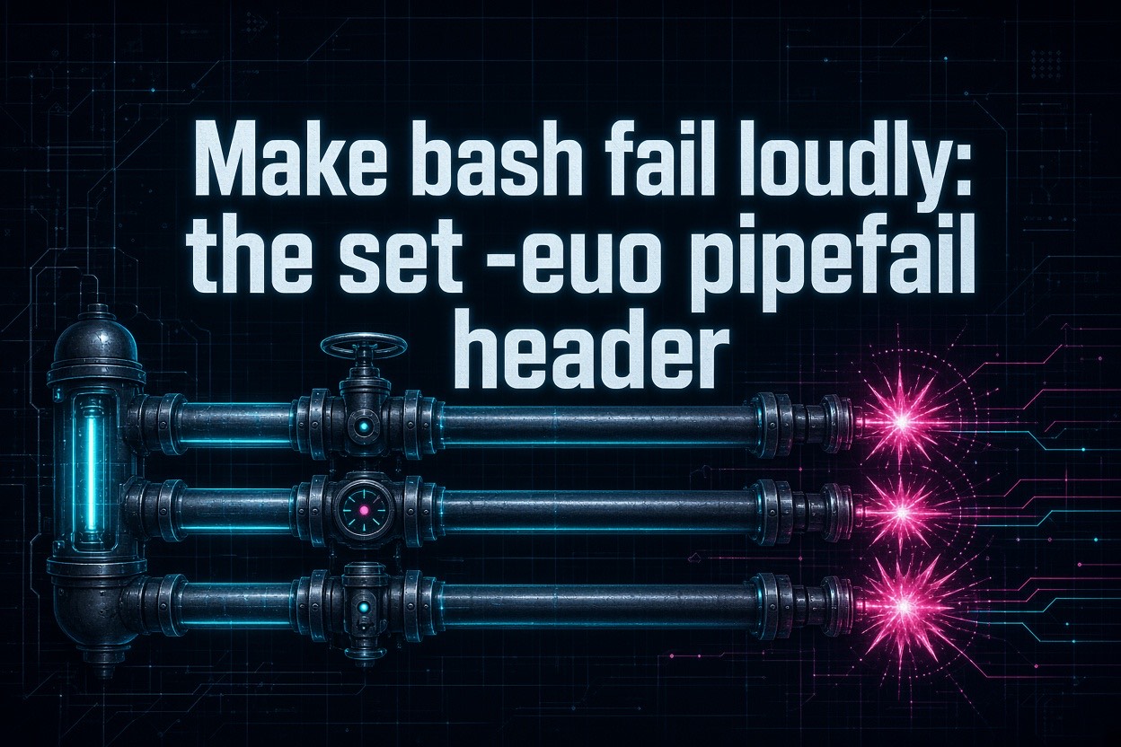 Make bash fail loudly: the set -euo pipefail header