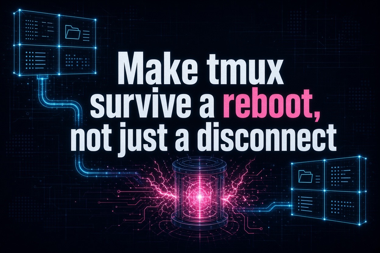 Make tmux survive a reboot, not just a disconnect