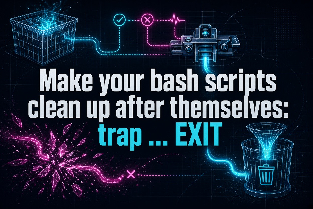 Make your bash scripts clean up after themselves: trap … EXIT