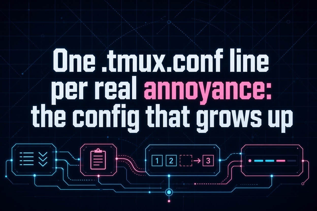 One .tmux.conf line per real annoyance: the config that grows up