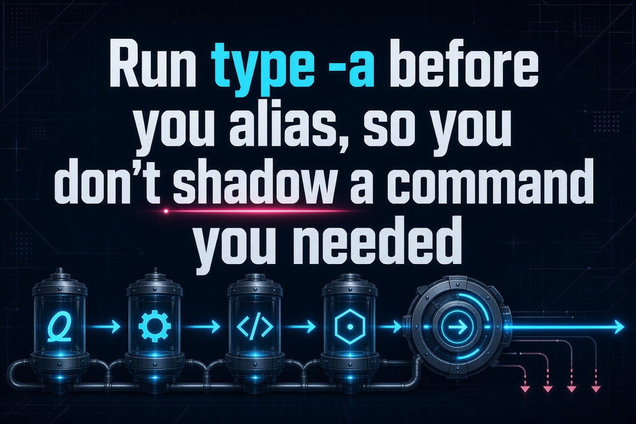 Run type -a before you alias, so you don't shadow a command you needed
