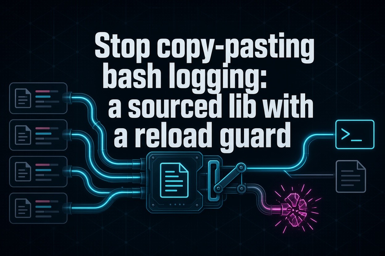 Stop copy-pasting bash logging: a sourced lib with a reload guard
