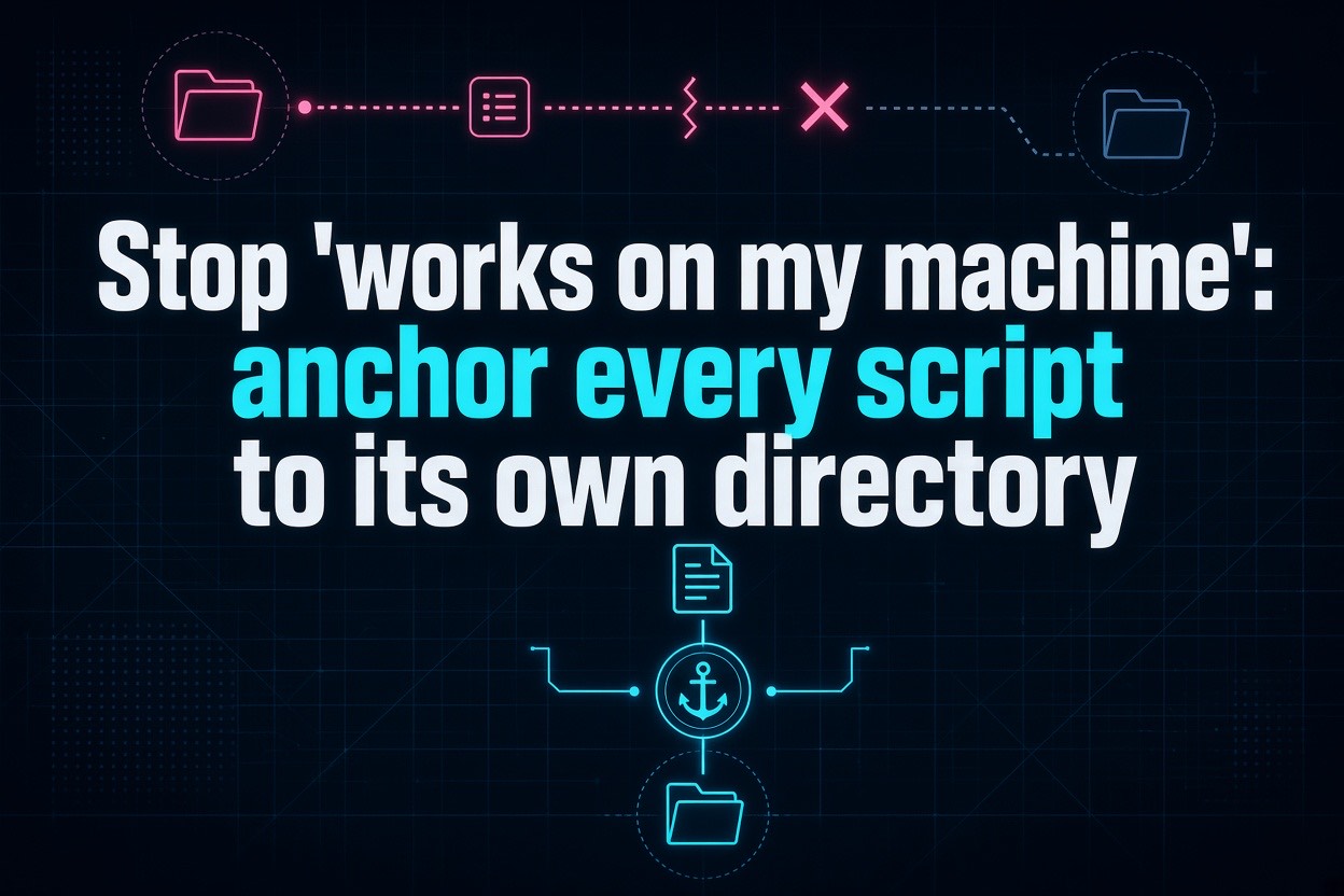 Stop 'works on my machine': anchor every script to its own directory