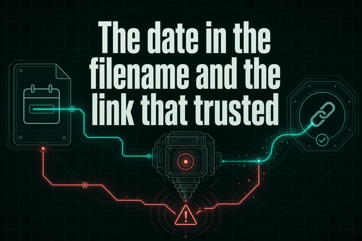 The date in the filename and the link that trusted it