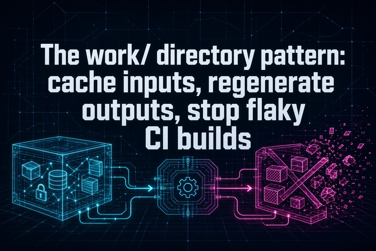 The work/ directory pattern: cache inputs, regenerate outputs, stop flaky CI builds