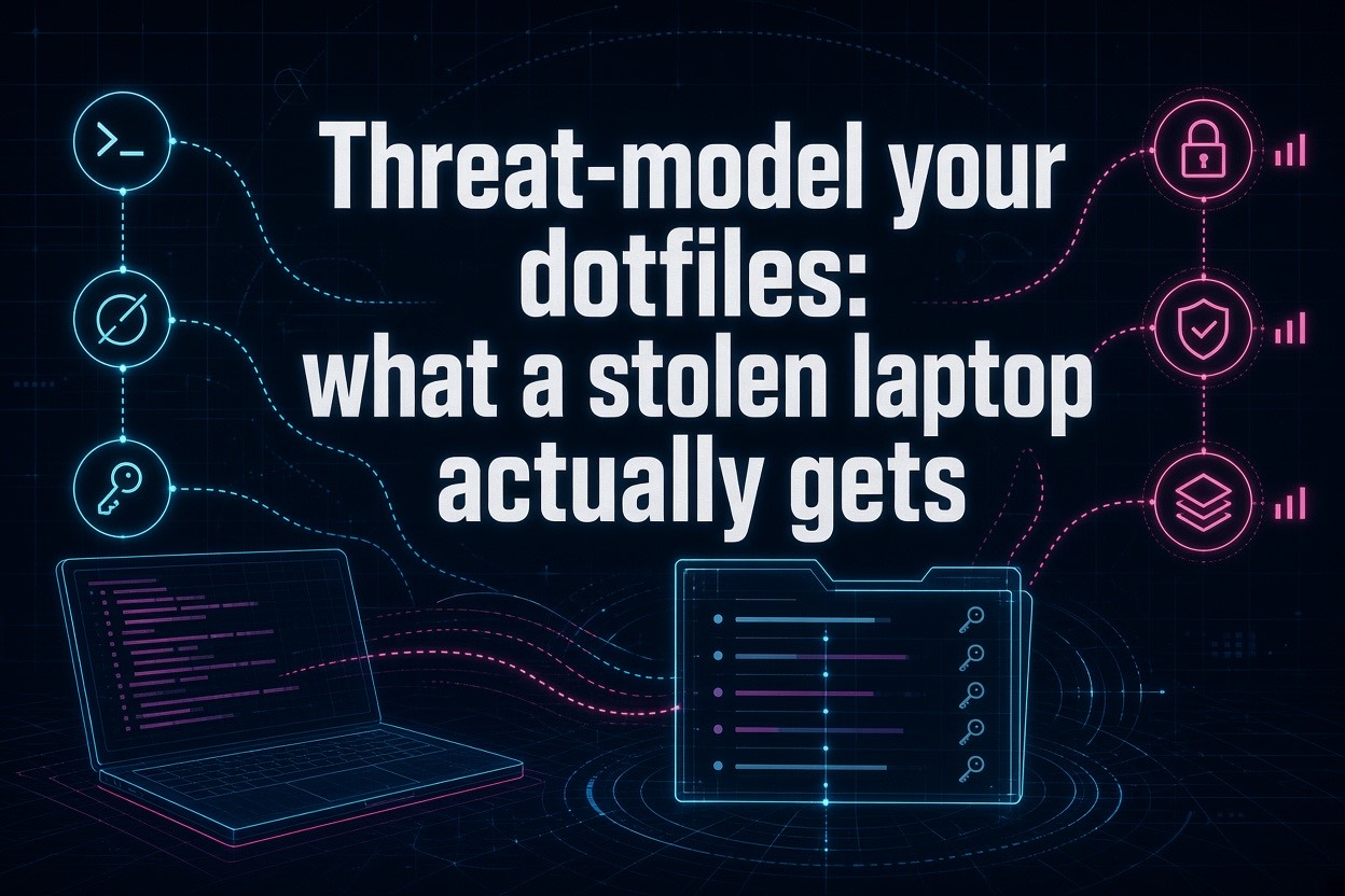 Threat-model your dotfiles: what a stolen laptop actually gets
