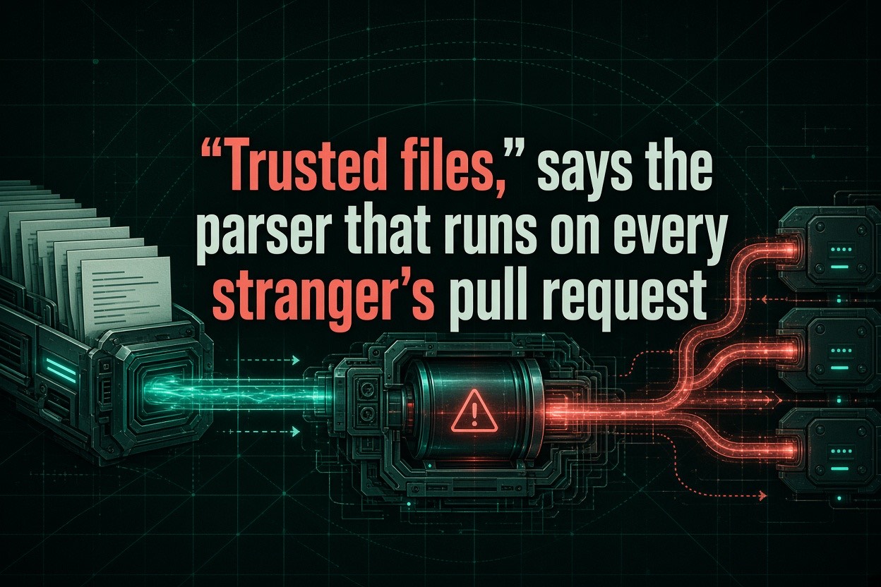 'Trusted files,' says the parser that runs on every stranger's pull request