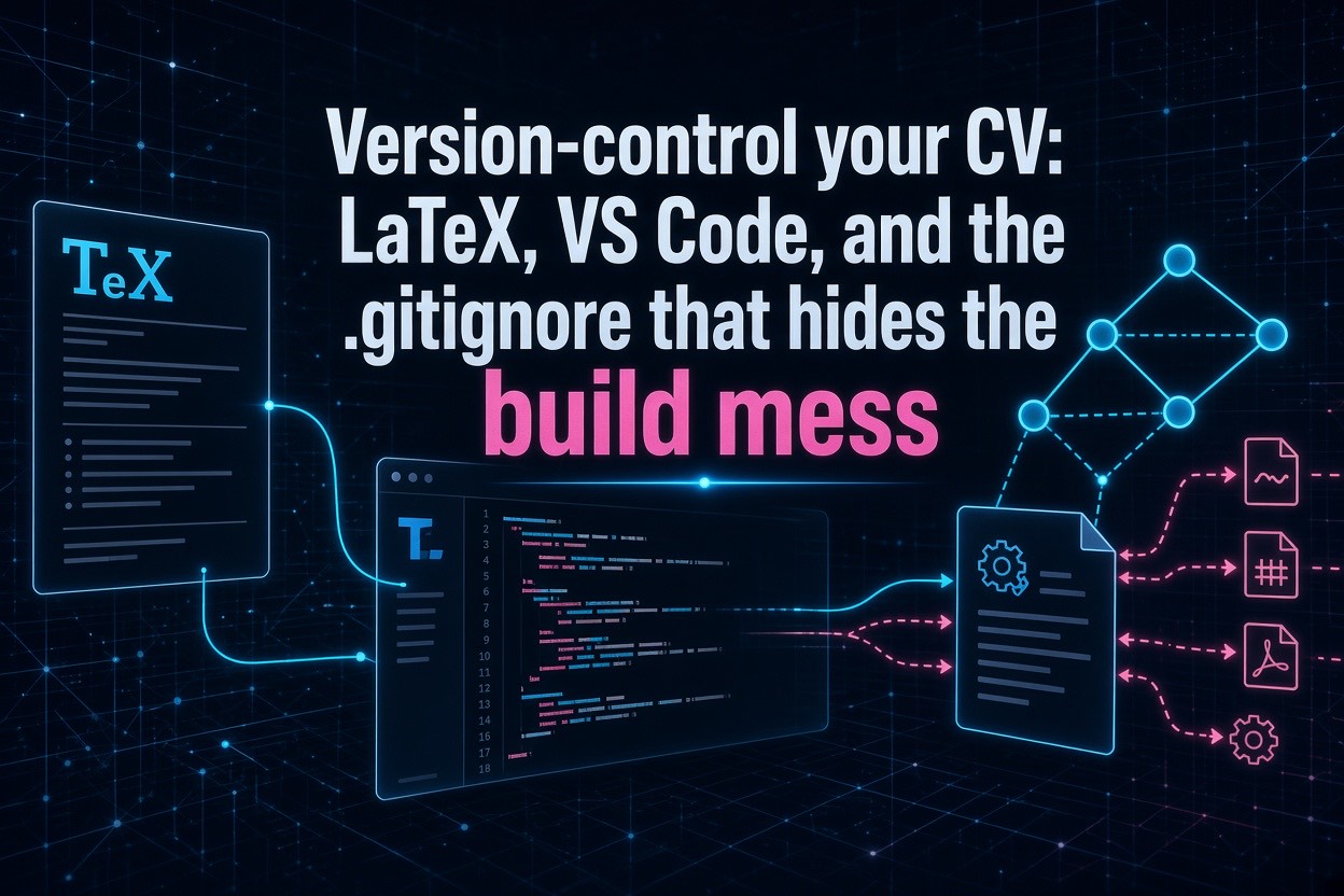 Version-control your CV: LaTeX, VS Code, and the .gitignore that hides the build mess