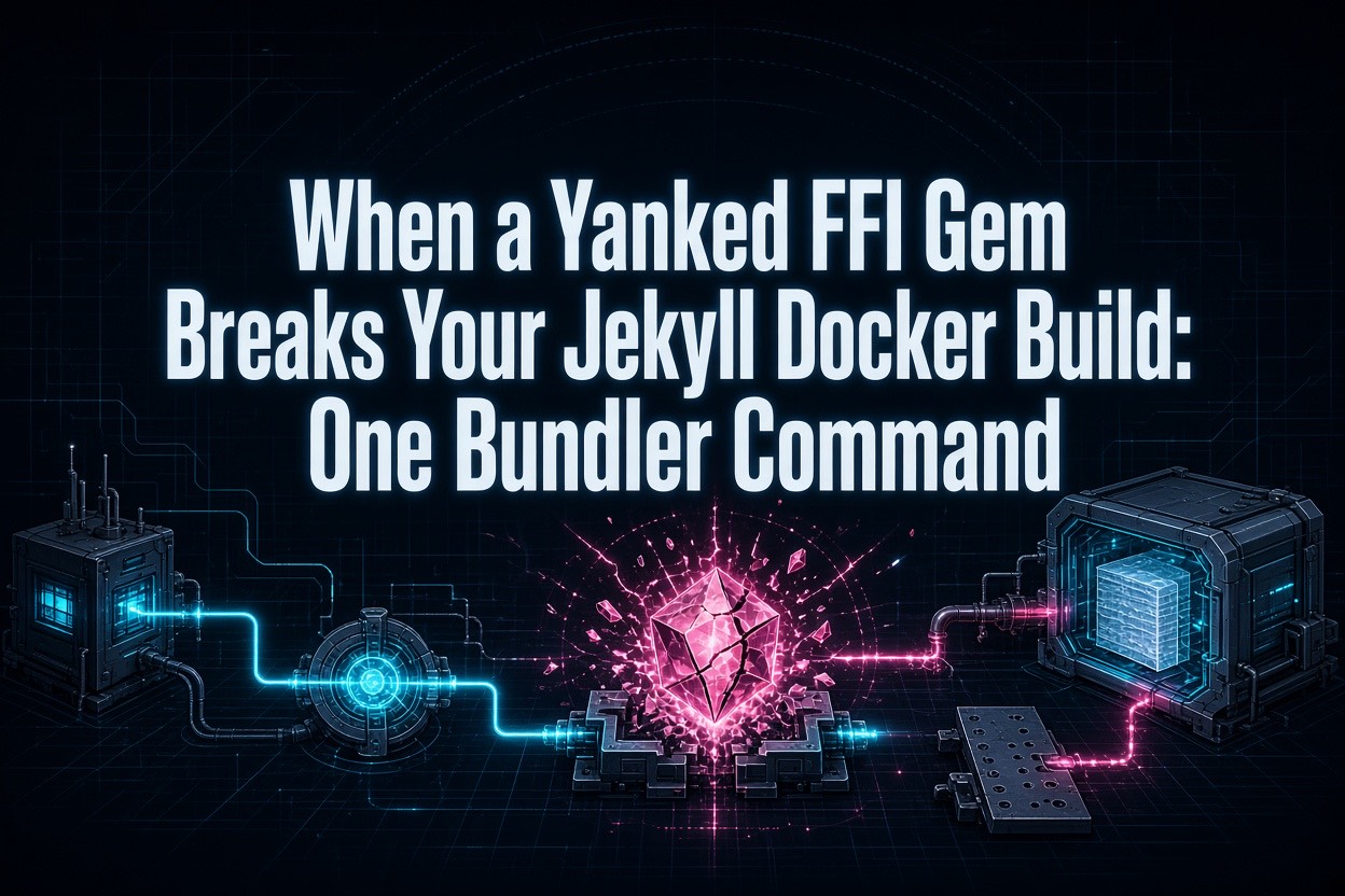 When a Yanked FFI Gem Breaks Your Jekyll Docker Build: One Bundler Command
