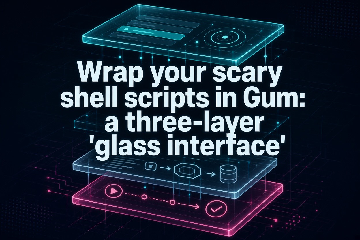 Wrap your scary shell scripts in Gum: a three-layer 'glass interface'
