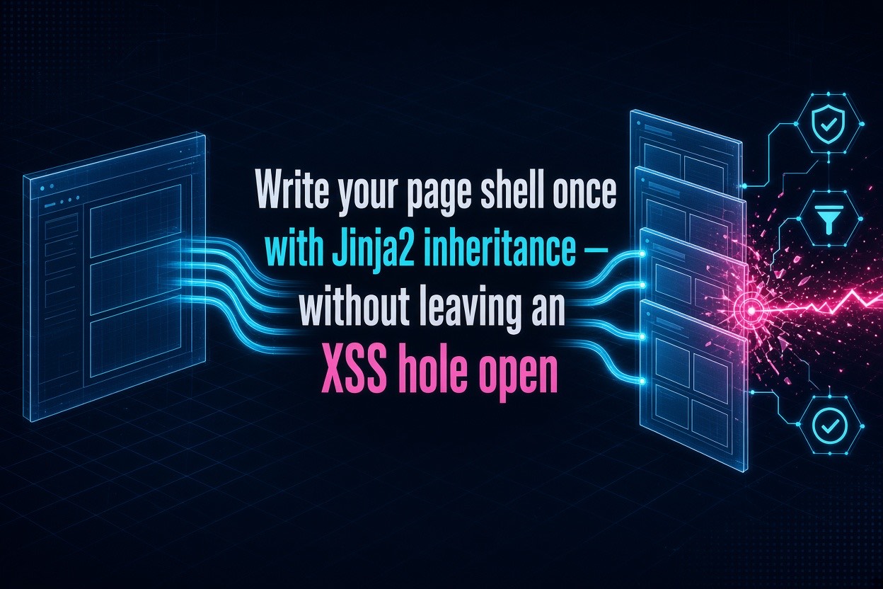Write your page shell once with Jinja2 inheritance — without leaving an XSS hole open
